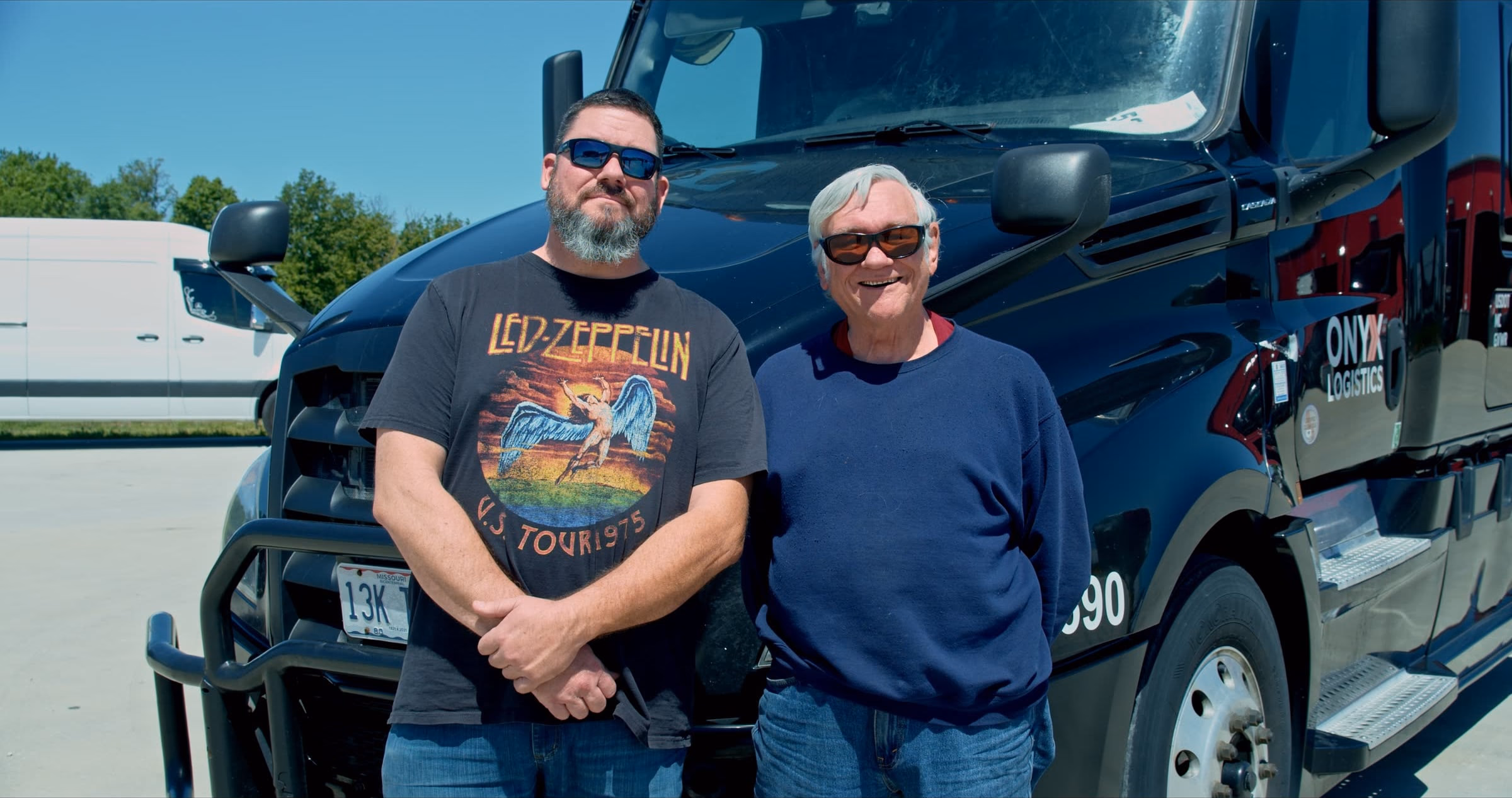 The Clites family, owners of Safe Way Carrier, at the Strafford, Missouri yard.